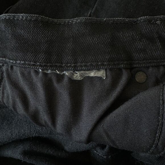 Zara SZ 6 The Disco Pant Jeans Mid-Rise Frayed Hems Zip-Fly Bootcut Black Womens - Picture 8 of 8